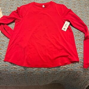 SPANX Vibrant Red Long Sleeve Top